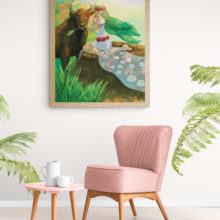 Taureau en situation rose Warm_bright_sitting_room_with_tropical_plants