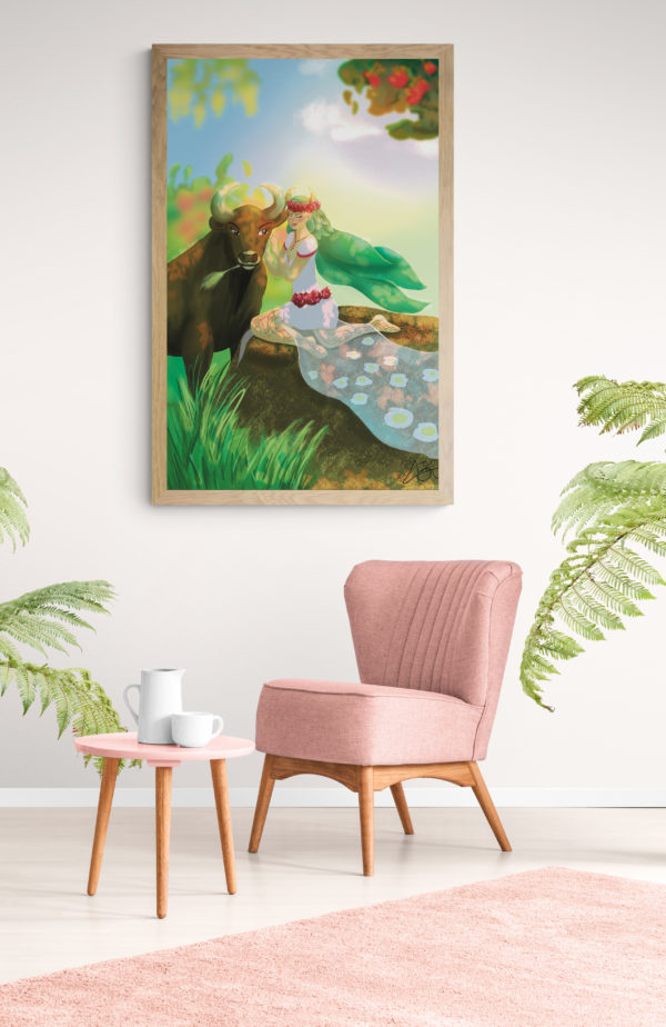 Taureau en situation rose Warm_bright_sitting_room_with_tropical_plants