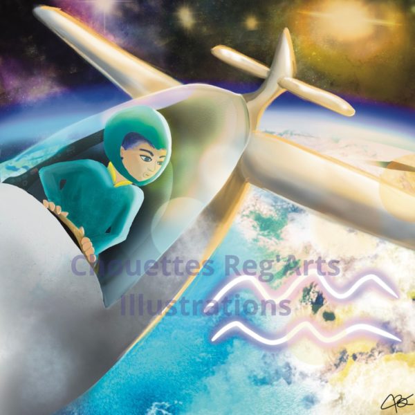 oeuvre vente filigrane verseau Illustration Verseau fichier telechargeable Fineart toile achat boutique astro