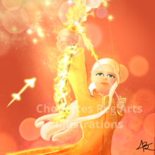 Sagittaire feminin filigrane signe du zodiaque astrologique