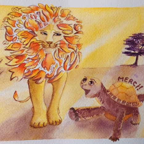 lion aquarelle roi des animaux savane illustration totem symbolique signification