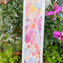 video marque page fleurs printemps aquarelle plantes paillettes