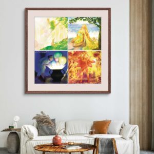 4 saisons féminité illustration impression Fineart grossesse nature chouettes reg'arts salon