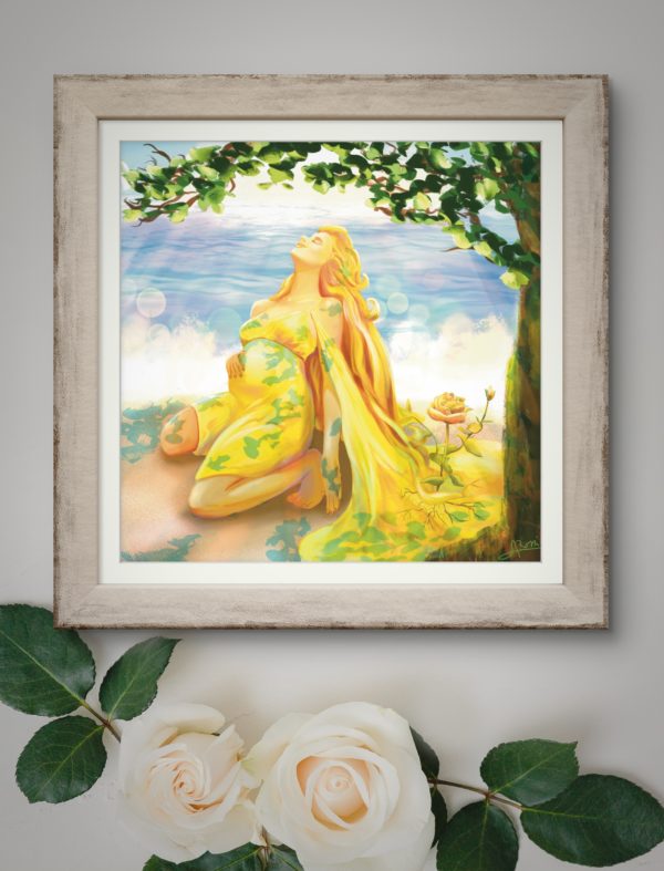 été de la féminité - 4 saisons - exposé été saison féminité illustration impression Fineart grossesse nature chouettes reg'arts exposé mur