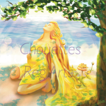 été de la féminité - 4 saisons chouetets reg'arts été saison féminité illustration impression Fineart grossesse nature chouettes reg'arts