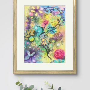 fleurs aquarelle abstrait flow méditation relaxation illustration impression