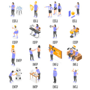 Personnes avec type MBTI variés type de personnalité illustration